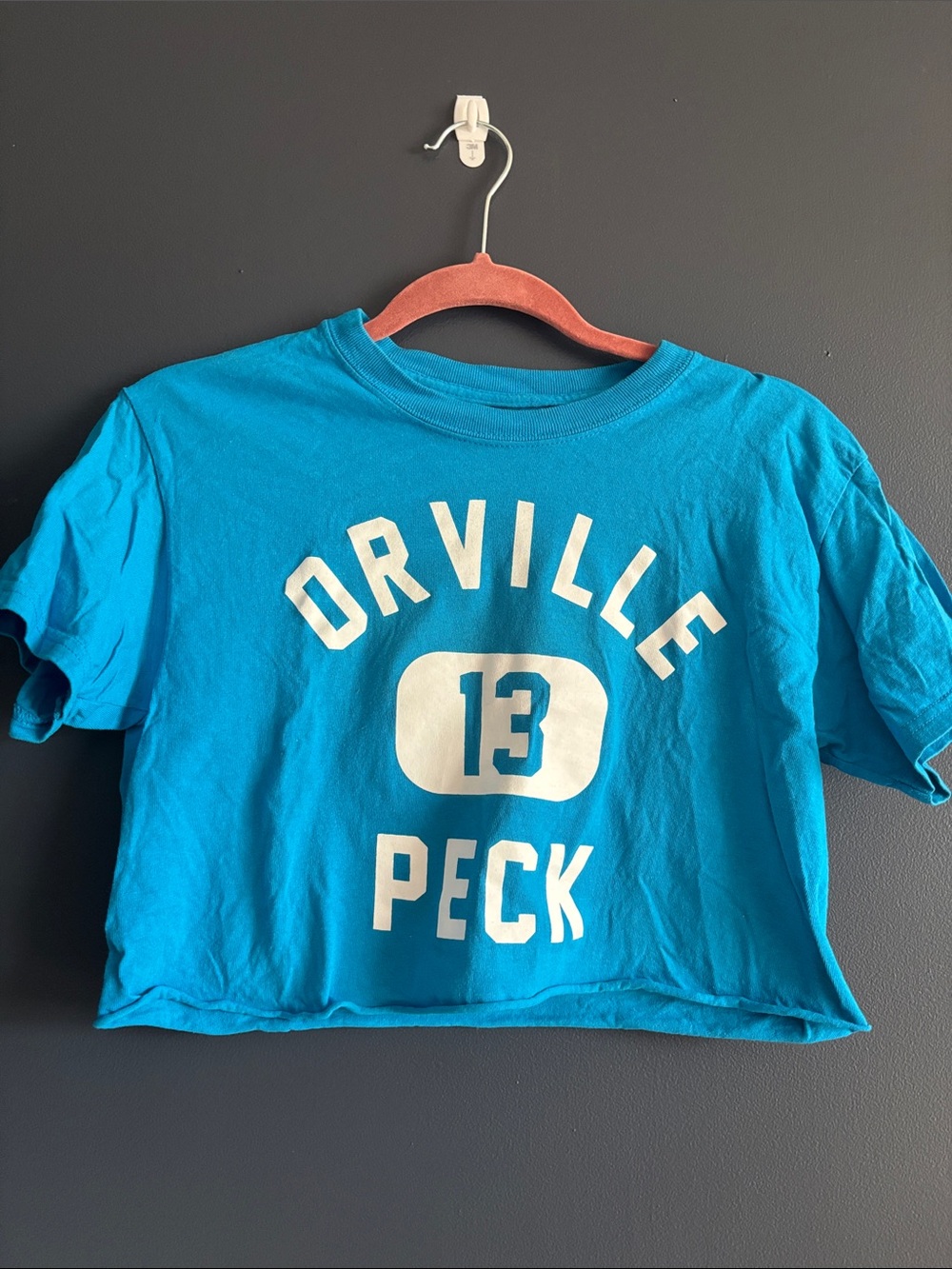Orville Peck Turquoise Crop Tee with White Graphic